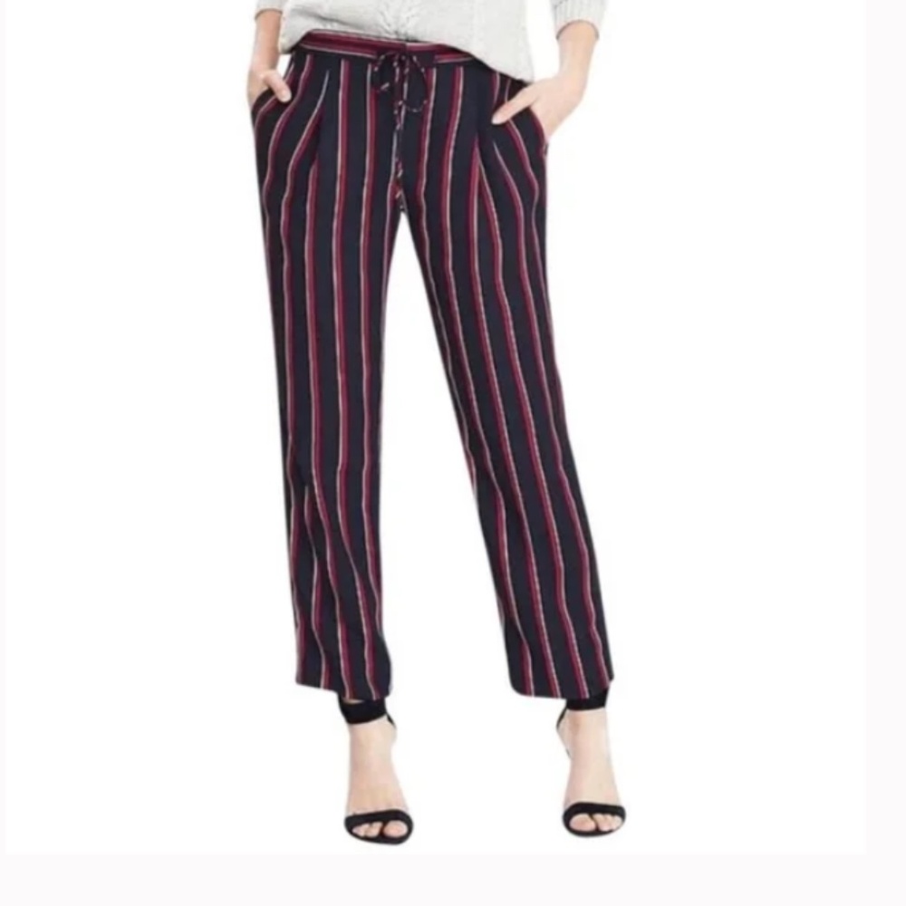 Banana Republic Navy blue Striped Pants nautical size 12